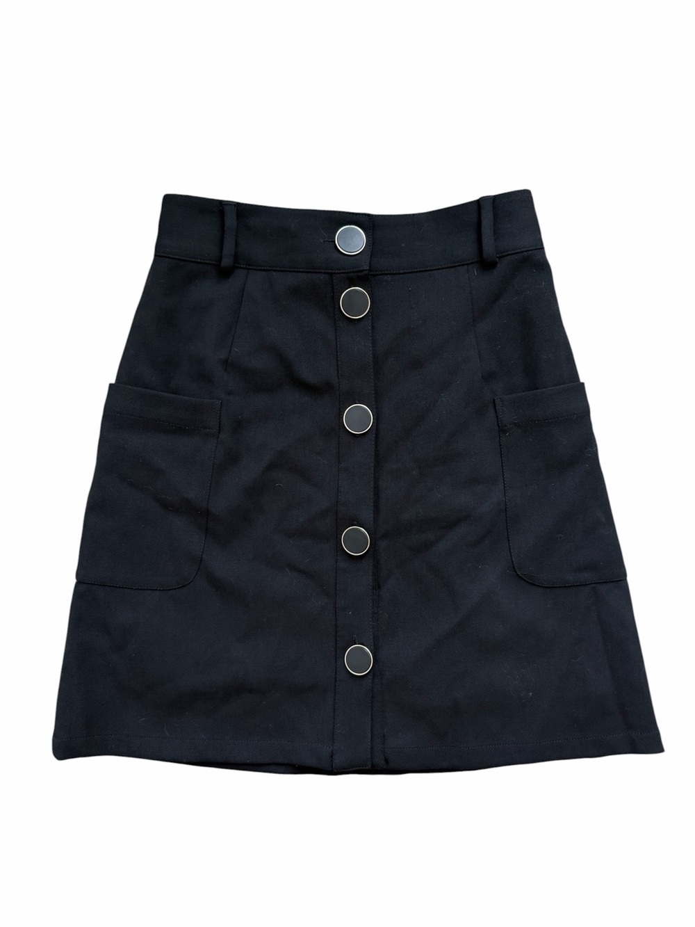 Sezane Lorraine A-line Button Front Wool Skirt - Picture 2 of 5
